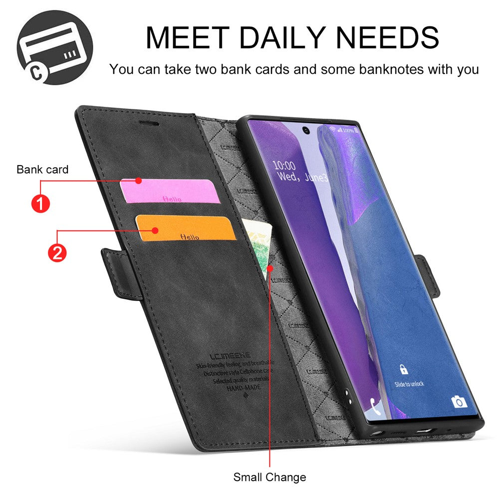 LC.IMEEKE LC Strong Magnetic Series Læderpung Telefon Beskyttende Skal til Samsung Galaxy Note20 Ultra/Note20 Ultra 5G
