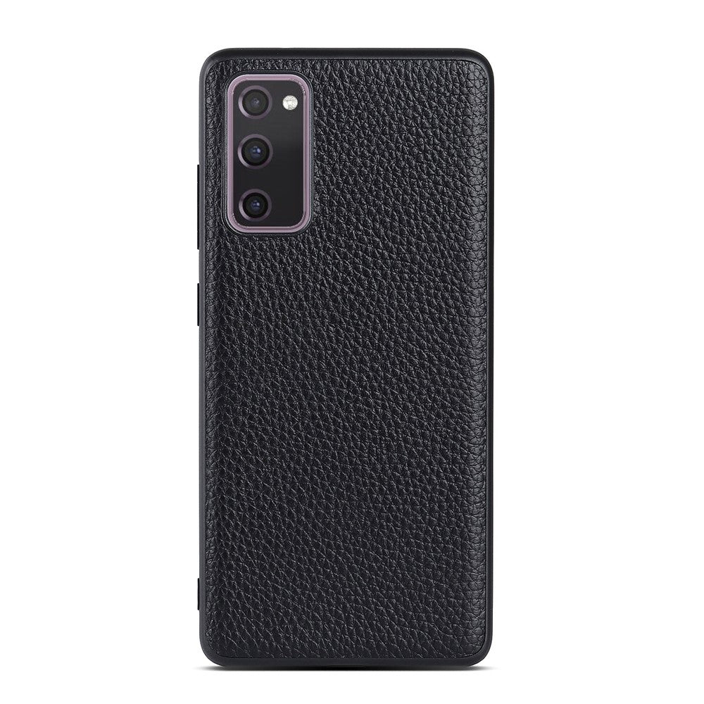 For Samsung Galaxy S20 FE/Fan Edition/S20 FE 5G/Fan Edition 5G/S20 Lite/S20 FE 2022 Litchi Texture Genuine Leather Coated TPU PC Combo Case