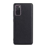 For Samsung Galaxy S20 FE/Fan Edition/S20 FE 5G/Fan Edition 5G/S20 Lite/S20 FE 2022 Litchi Texture Genuine Leather Coated TPU PC Combo Case