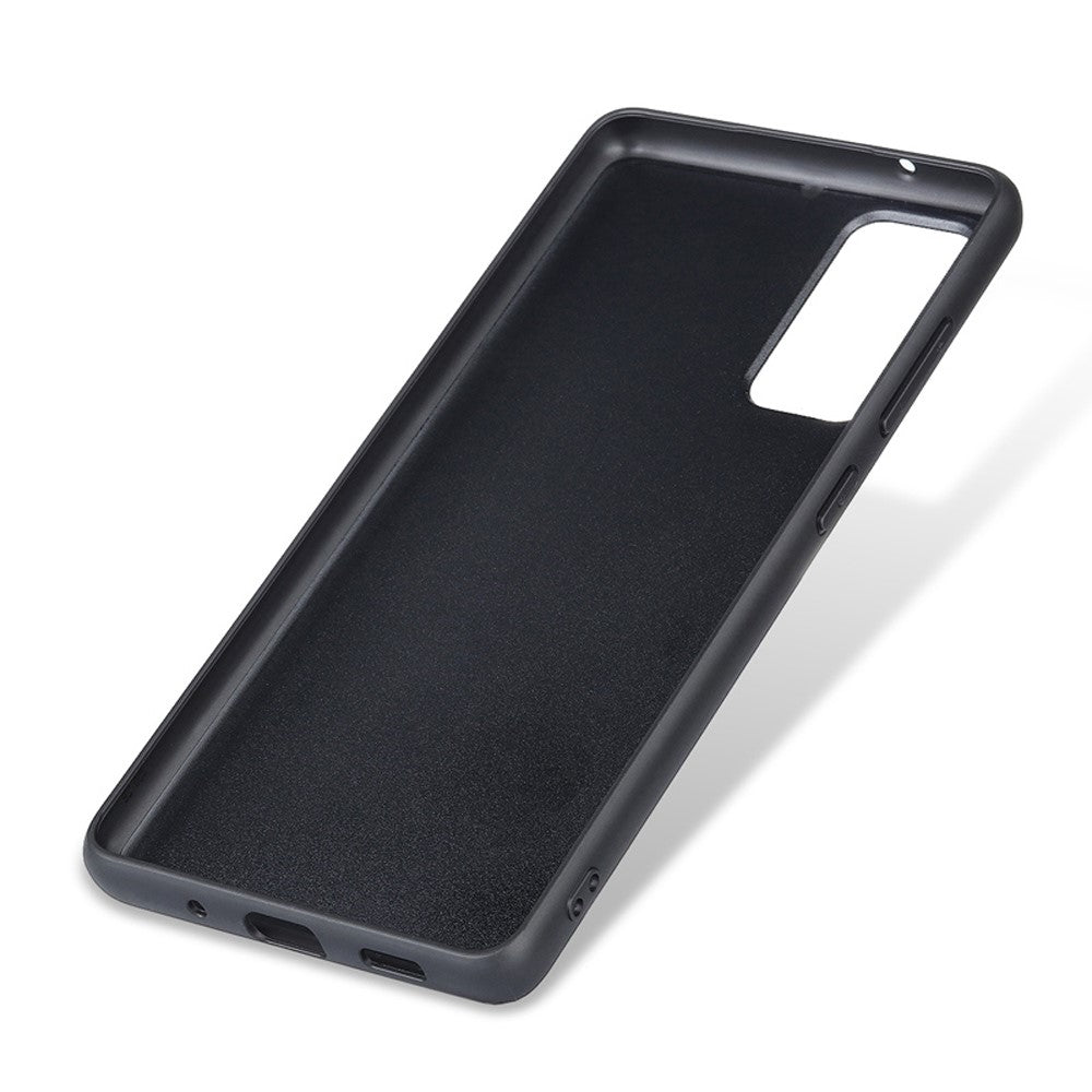 For Samsung Galaxy S20 FE/Fan Edition/S20 FE 5G/Fan Edition 5G/S20 Lite/S20 FE 2022 Litchi Texture Genuine Leather Coated TPU PC Combo Case