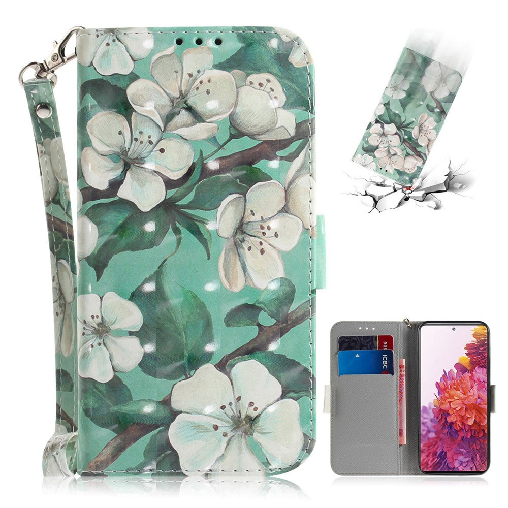 For Samsung Galaxy S20 FE/S20 Fan Edition/S20 FE 5G/S20 Fan Edition 5G/S20 Lite/S20 FE 2022 Light Spot Decor Pattern Printing Wallet Stand Leather Phone Case with Strap