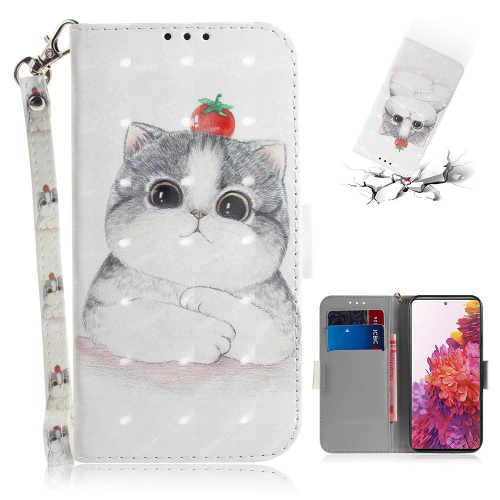 For Samsung Galaxy S20 FE/S20 Fan Edition/S20 FE 5G/S20 Fan Edition 5G/S20 Lite/S20 FE 2022 Light Spot Decor Pattern Printing Wallet Stand Leather Phone Case with Strap