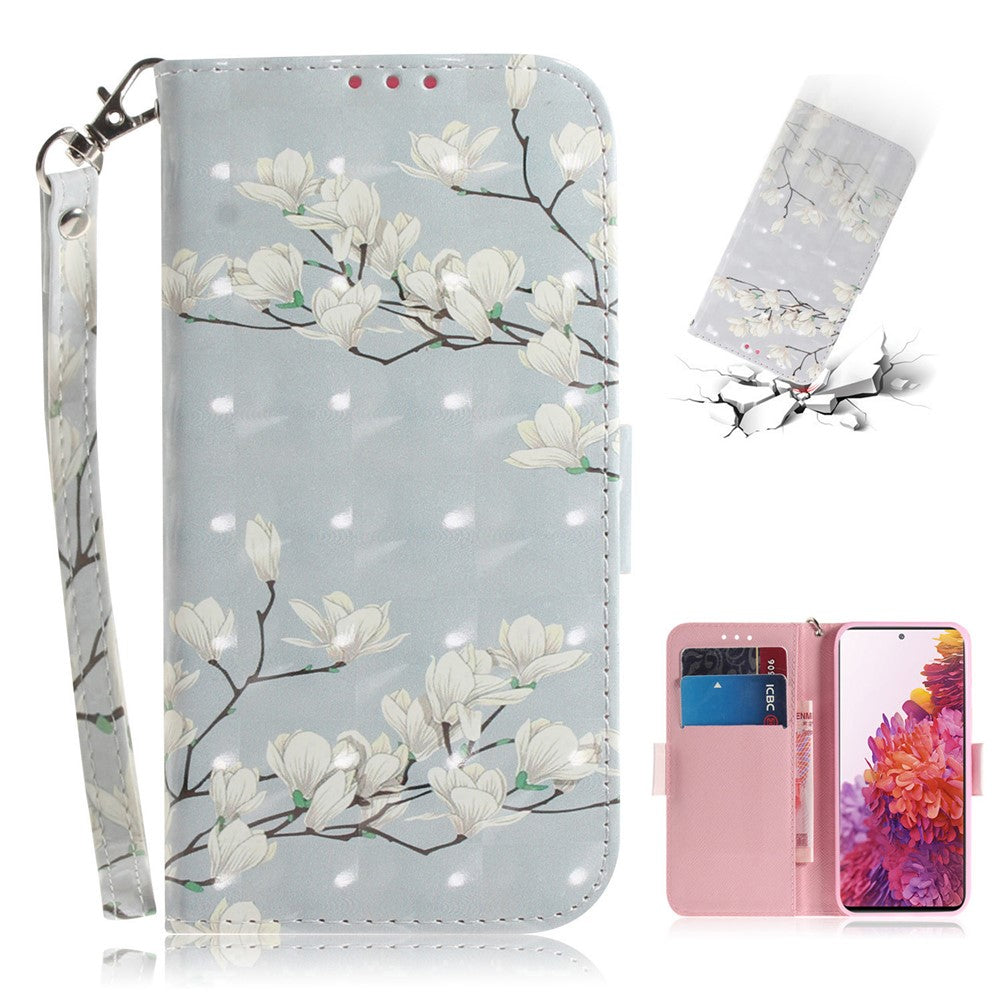 For Samsung Galaxy S20 FE/S20 Fan Edition/S20 FE 5G/S20 Fan Edition 5G/S20 Lite/S20 FE 2022 Light Spot Decor Pattern Printing Wallet Stand Leather Phone Case with Strap