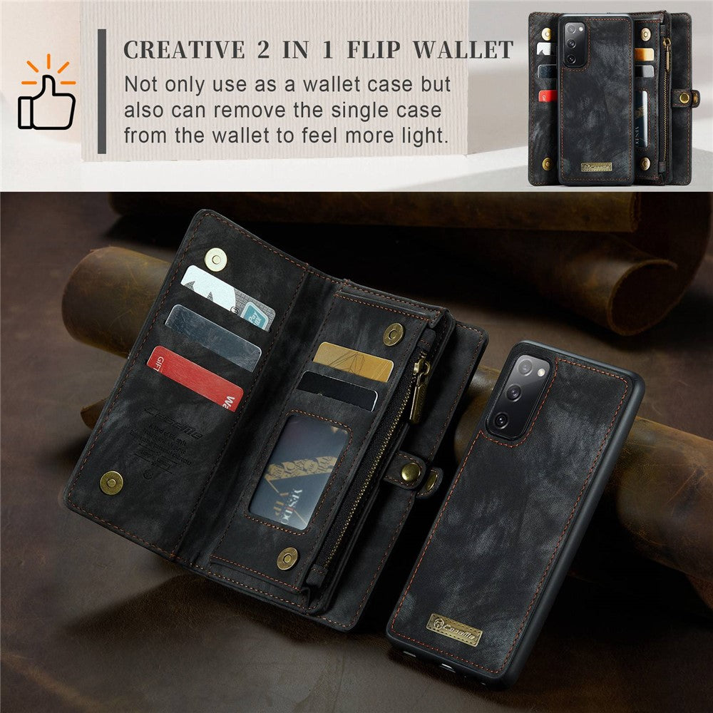 CASEME til Samsung Galaxy S20 FE / S20 Fan Edition / S20 FE 5G / S20 Fan Edition 5G / S20 Lite / S20 FE 2022 008 Series Multifunktionel 2-i-1 Wallet TPU+PU Læder Telefoncover