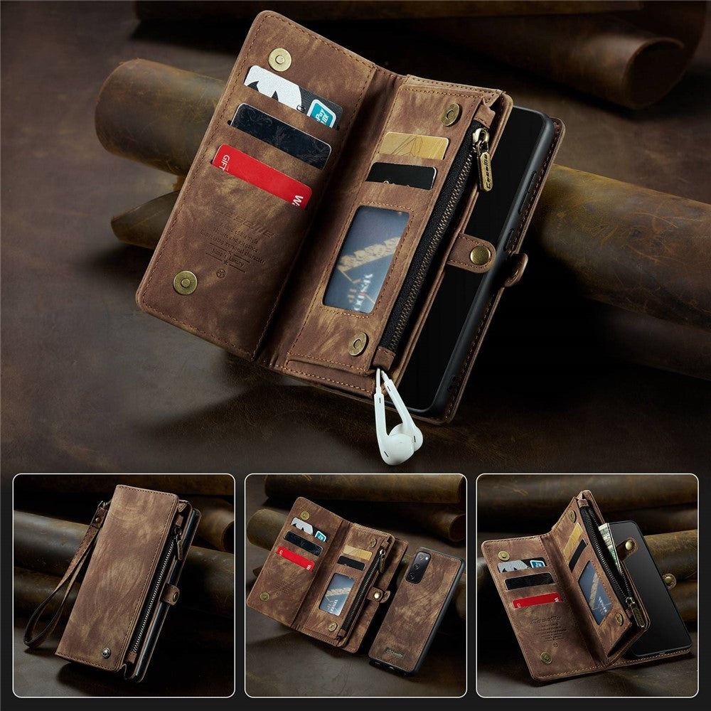 CASEME til Samsung Galaxy S20 FE / S20 Fan Edition / S20 FE 5G / S20 Fan Edition 5G / S20 Lite / S20 FE 2022 008 Series Multifunktionel 2-i-1 Wallet TPU+PU Læder Telefoncover