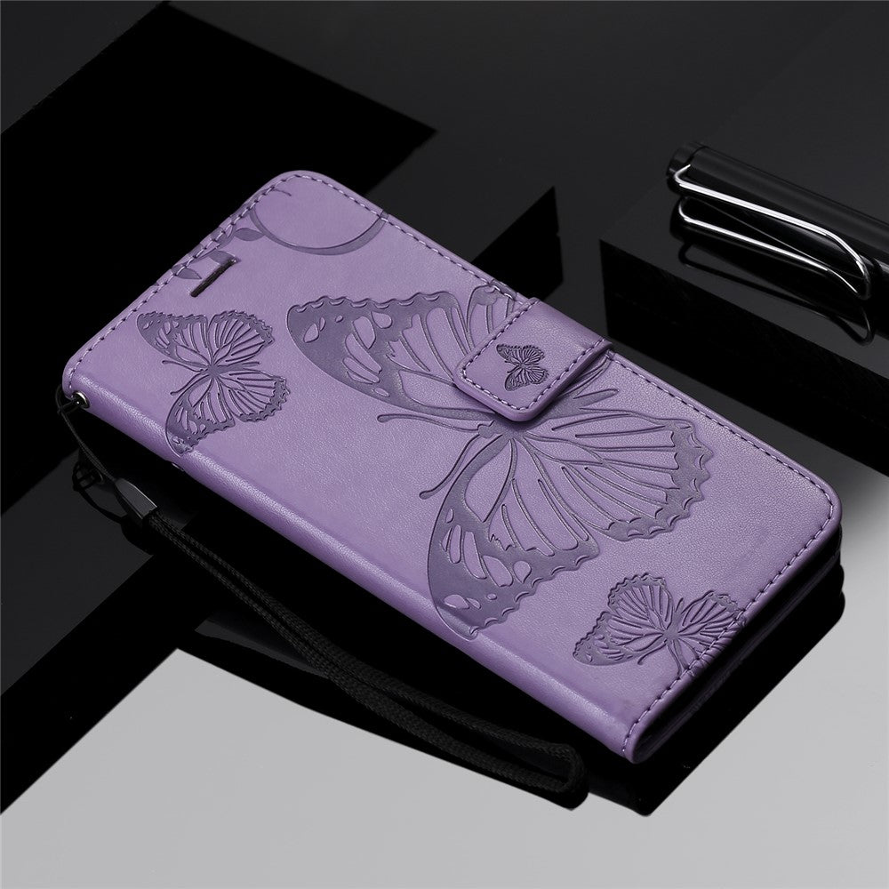 For Samsung Galaxy Note 20 Ultra / Note 20 Ultra 5G Wallet Case Floral Butterfly Imprinted Leather Phone Cover Stand