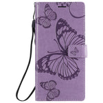 Samsung Galaxy Note 20 Ultra / Note 20 Ultra 5G Plånboksfodral Läderfodral med Blommig Fjärilstryck och Stativ