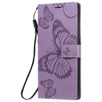 Samsung Galaxy Note 20 Ultra / Note 20 Ultra 5G Plånboksfodral Läderfodral med Blommig Fjärilstryck och Stativ