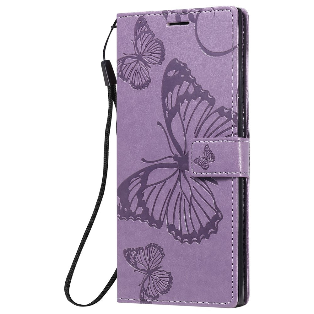 Samsung Galaxy Note 20 Ultra / Note 20 Ultra 5G Plånboksfodral Läderfodral med Blommig Fjärilstryck och Stativ