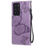For Samsung Galaxy Note 20 Ultra / Note 20 Ultra 5G Wallet Case Floral Butterfly Imprinted Leather Phone Cover Stand