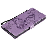 Samsung Galaxy Note 20 Ultra / Note 20 Ultra 5G Plånboksfodral Läderfodral med Blommig Fjärilstryck och Stativ