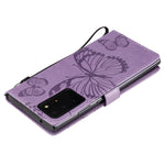For Samsung Galaxy Note 20 Ultra / Note 20 Ultra 5G Wallet Case Floral Butterfly Imprinted Leather Phone Cover Stand