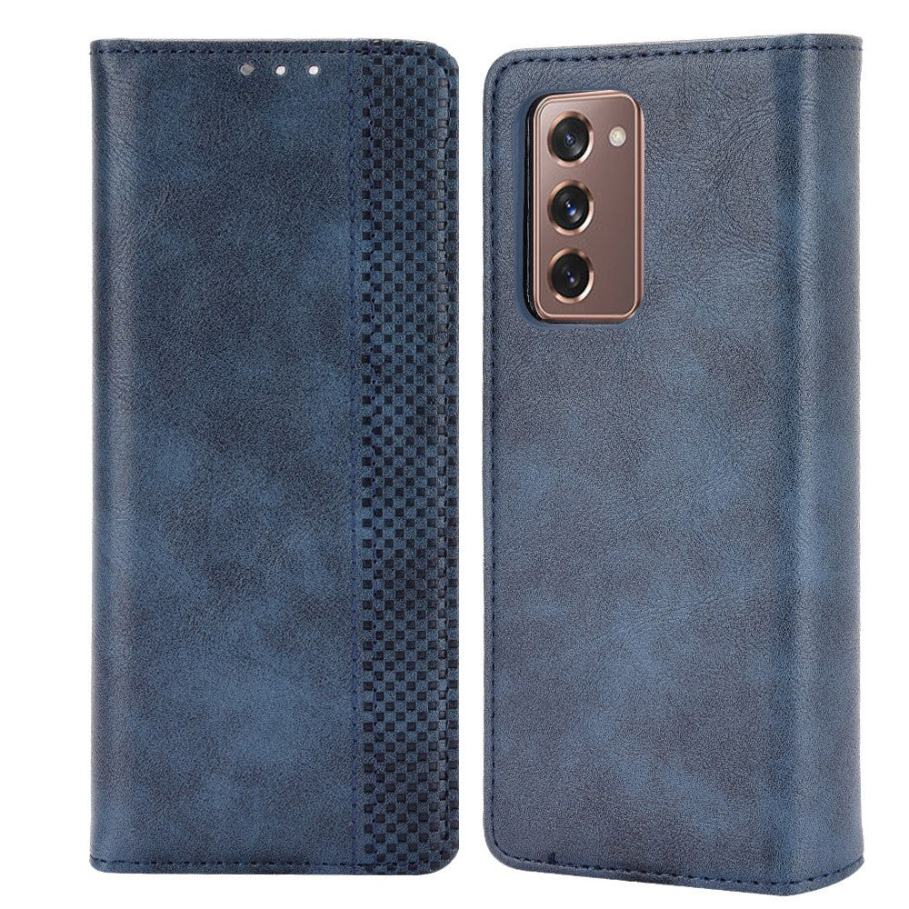Magnetisk spænde, ternet design, beskyttende telefoncover til Samsung Galaxy Z Fold2 5G