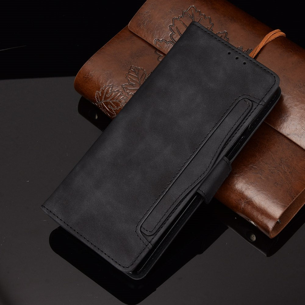 Til Samsung Galaxy Z Fold2 5G Læderetui med flere kortpladser, pung, standfunktion, skal, beskytter, telefoncover