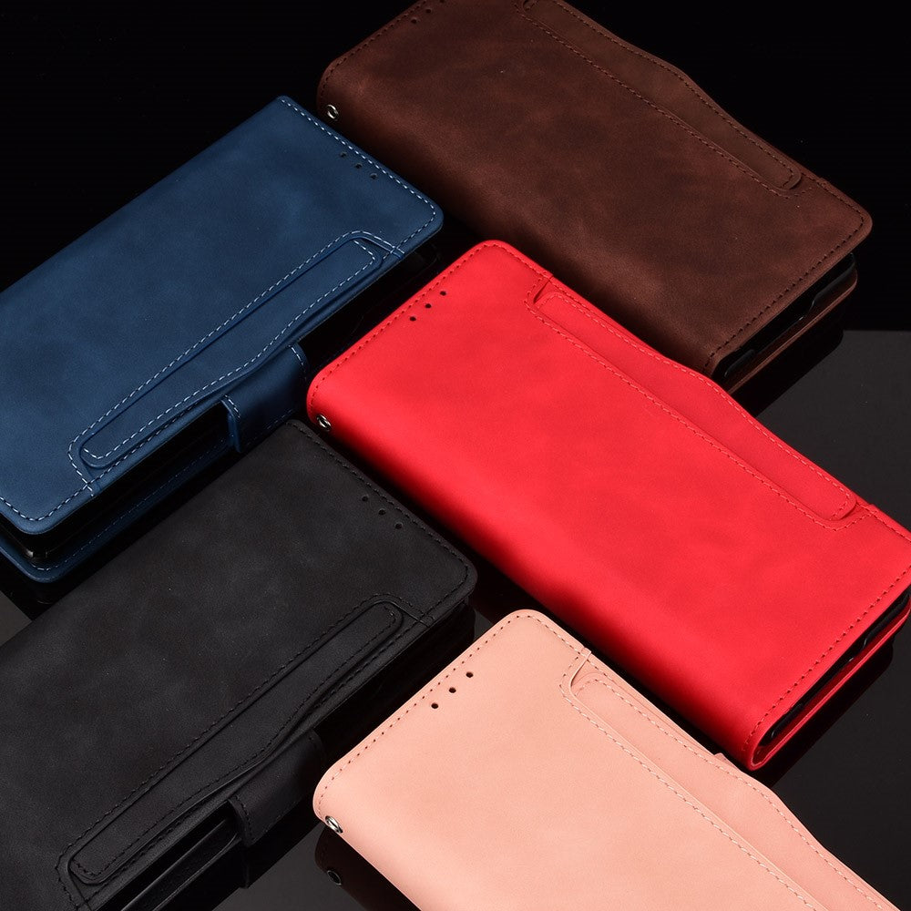 Til Samsung Galaxy Z Fold2 5G Læderetui med flere kortpladser, pung, standfunktion, skal, beskytter, telefoncover
