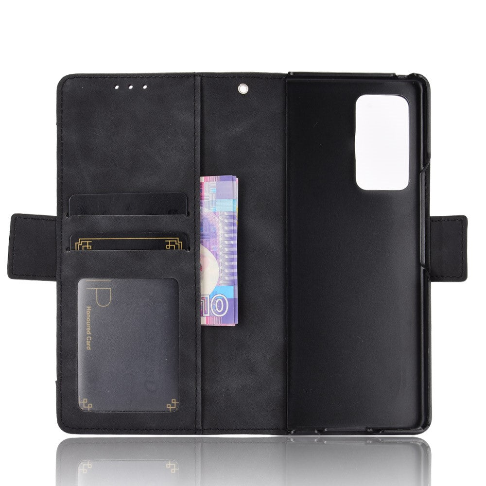 Til Samsung Galaxy Z Fold2 5G Læderetui med flere kortpladser, pung, standfunktion, skal, beskytter, telefoncover