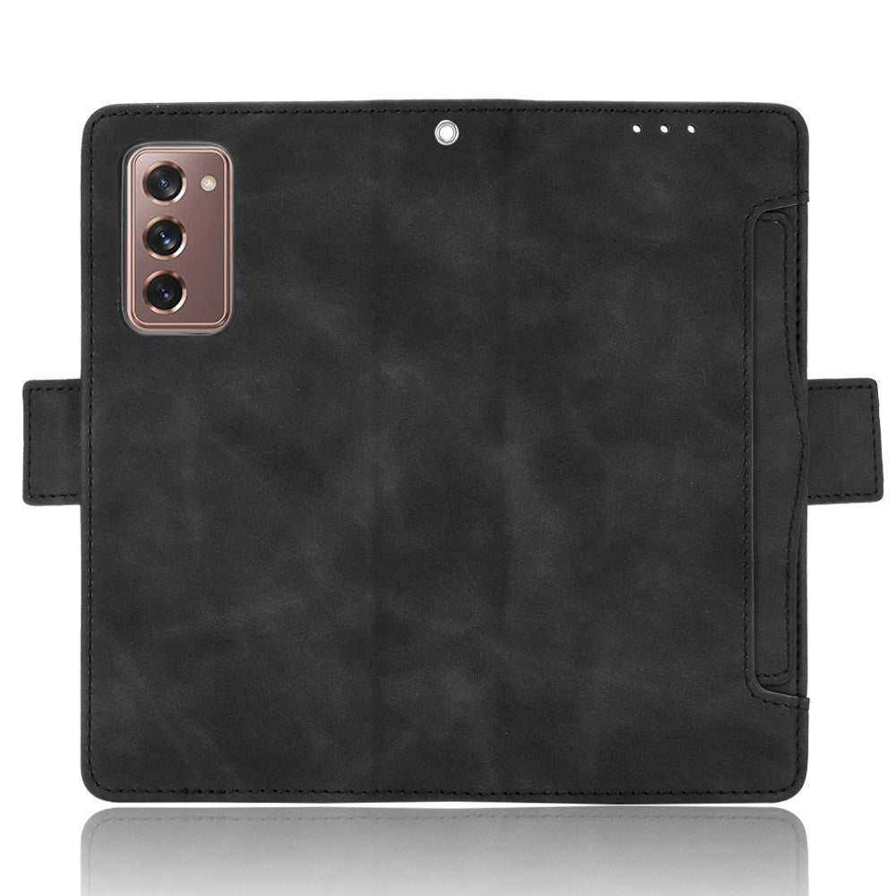 Til Samsung Galaxy Z Fold2 5G Læderetui med flere kortpladser, pung, standfunktion, skal, beskytter, telefoncover