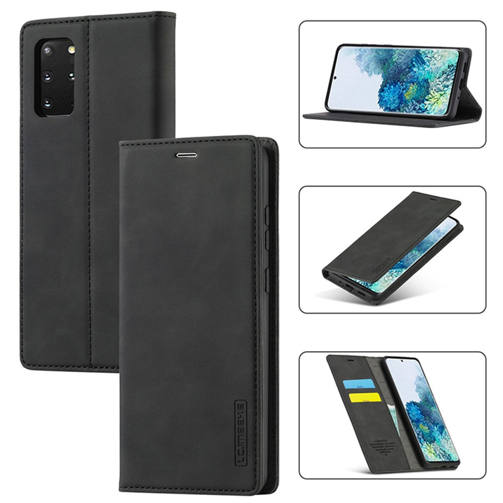 LC.IMEEKE Auto-Absorbed Leather Wallet Stand Phone Protective Shell with Wallet Stand for Samsung Galaxy S20 Plus/S20 Plus 5G