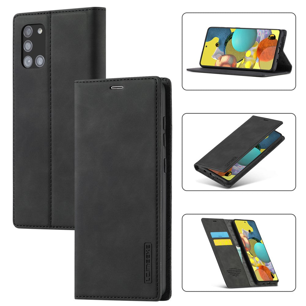 LC.IMEEKE LC Læderpung Auto Absorberende Telefonbeskytter til Samsung Galaxy A51 SM-A515/M40S