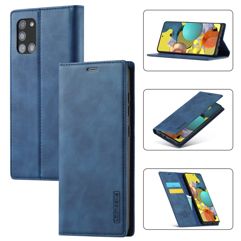 LC.IMEEKE LC Læderpung Auto Absorberende Telefonbeskytter til Samsung Galaxy A51 SM-A515/M40S