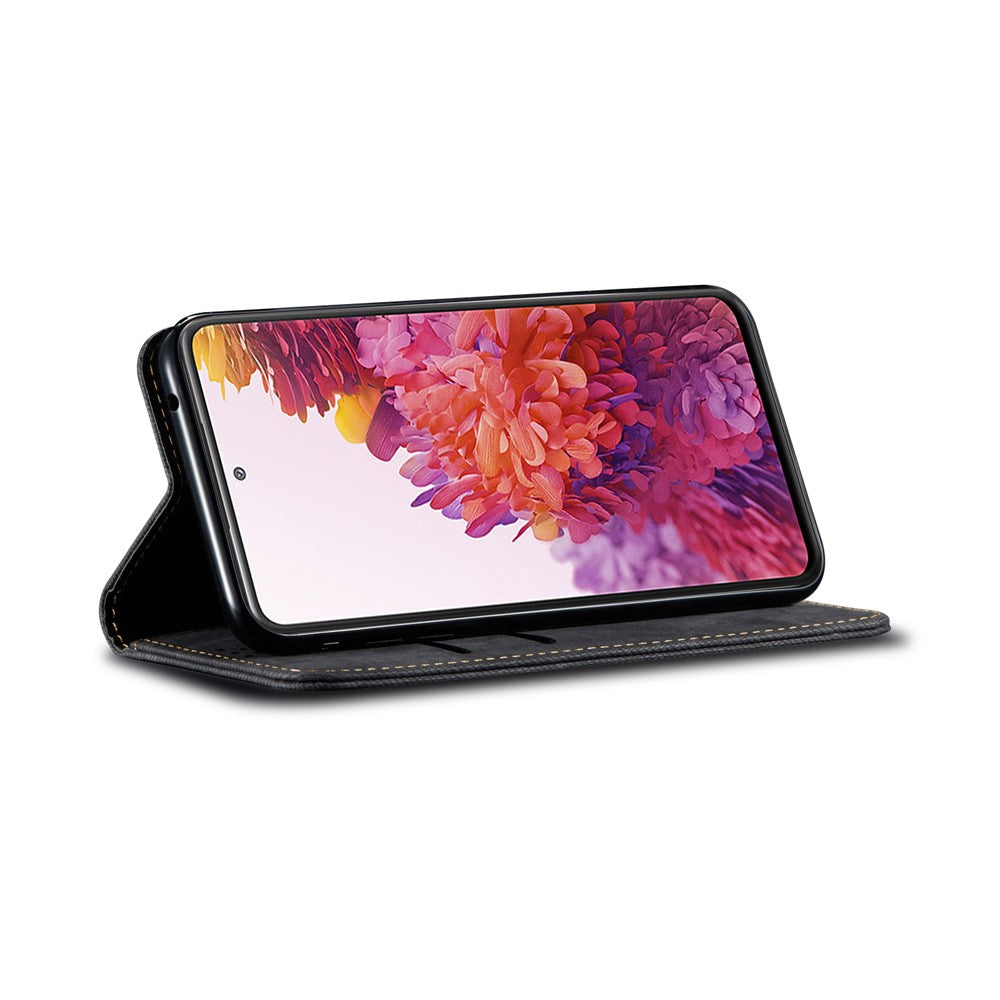 Jeans Cloth Texture TPU + PU Leather Phone Cover Case for Samsung Galaxy S20 FE/S20 FE 5G/S20 Lite/S20 FE 2022