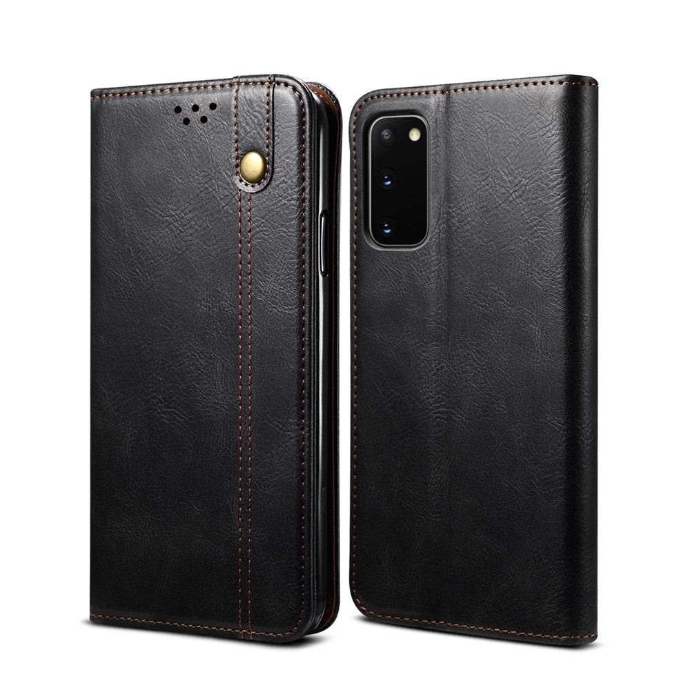 Waxy Crazy Horse Texture Leather Phone Cover Case for Samsung Galaxy S20 FE/S20 FE 5G/S20 Lite/S20 FE 2022