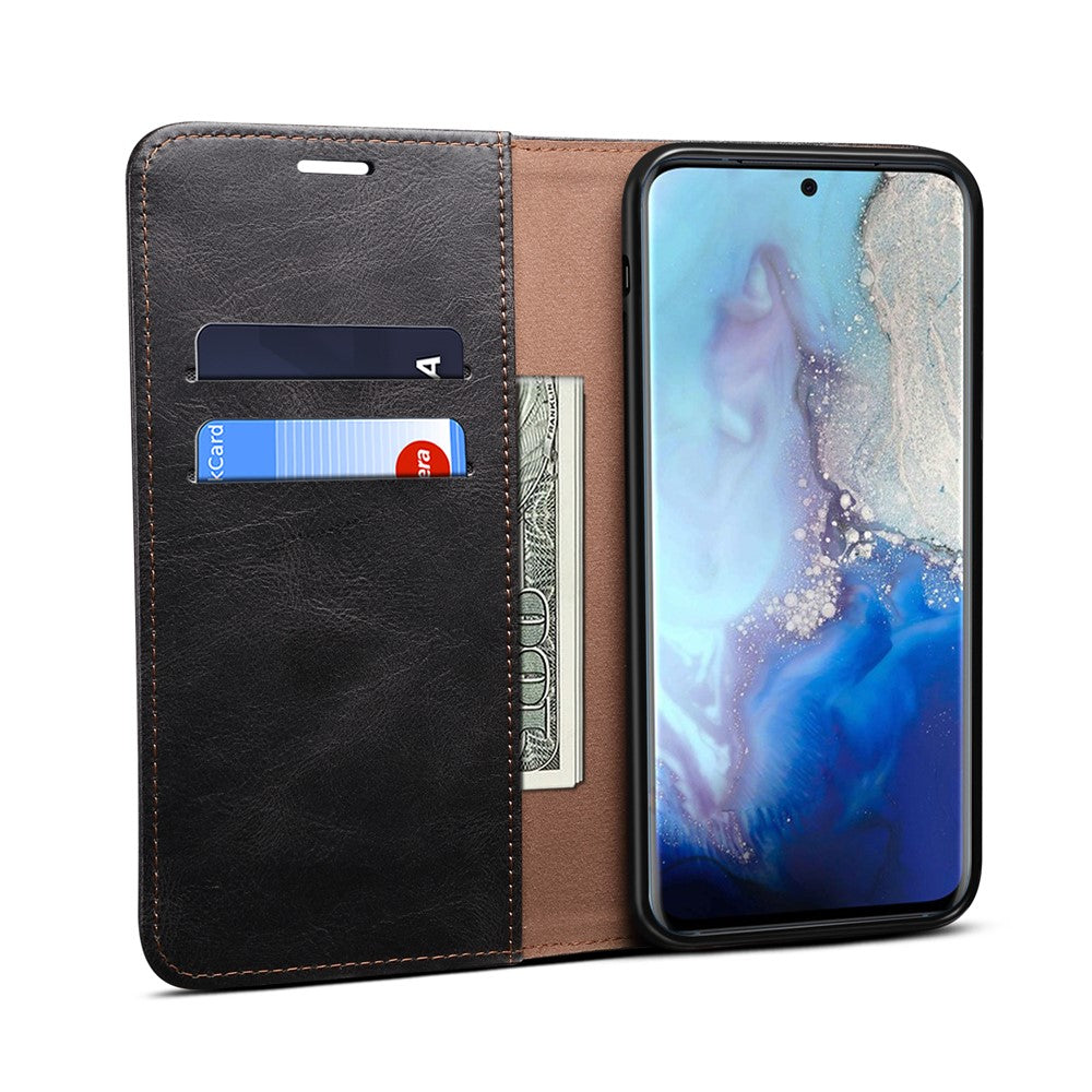 Waxy Crazy Horse Texture Leather Phone Cover Case for Samsung Galaxy S20 FE/S20 FE 5G/S20 Lite/S20 FE 2022