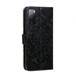 Beskyttende lædercover med aftryk, mandala og blomst til Samsung Galaxy S20 FE/S20 FE 5G/S20 Lite/S20 FE 2022