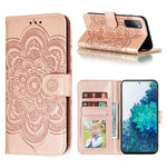 Beskyttende lædercover med aftryk, mandala og blomst til Samsung Galaxy S20 FE/S20 FE 5G/S20 Lite/S20 FE 2022