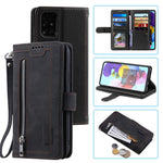Zipper Pocket 9 Card Slots Leather Wallet Case for Samsung Galaxy S20 FE/S20 FE 5G/S20 Lite/S20 FE 2022