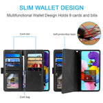 Zipper Pocket 9 Card Slots Leather Wallet Case for Samsung Galaxy S20 FE/S20 FE 5G/S20 Lite/S20 FE 2022