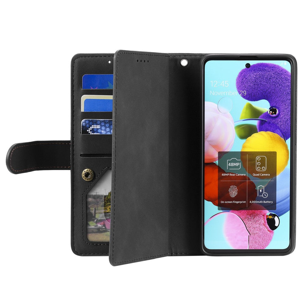 Zipper Pocket 9 Card Slots Leather Wallet Case for Samsung Galaxy S20 FE/S20 FE 5G/S20 Lite/S20 FE 2022
