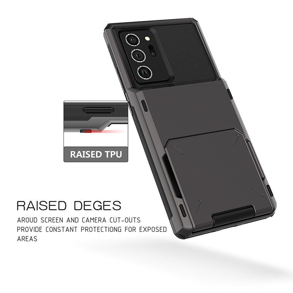 Flip Card Holder TPU+PC Hybrid Case for Samsung Galaxy Note 20 Ultra/Note 20 Ultra 5G