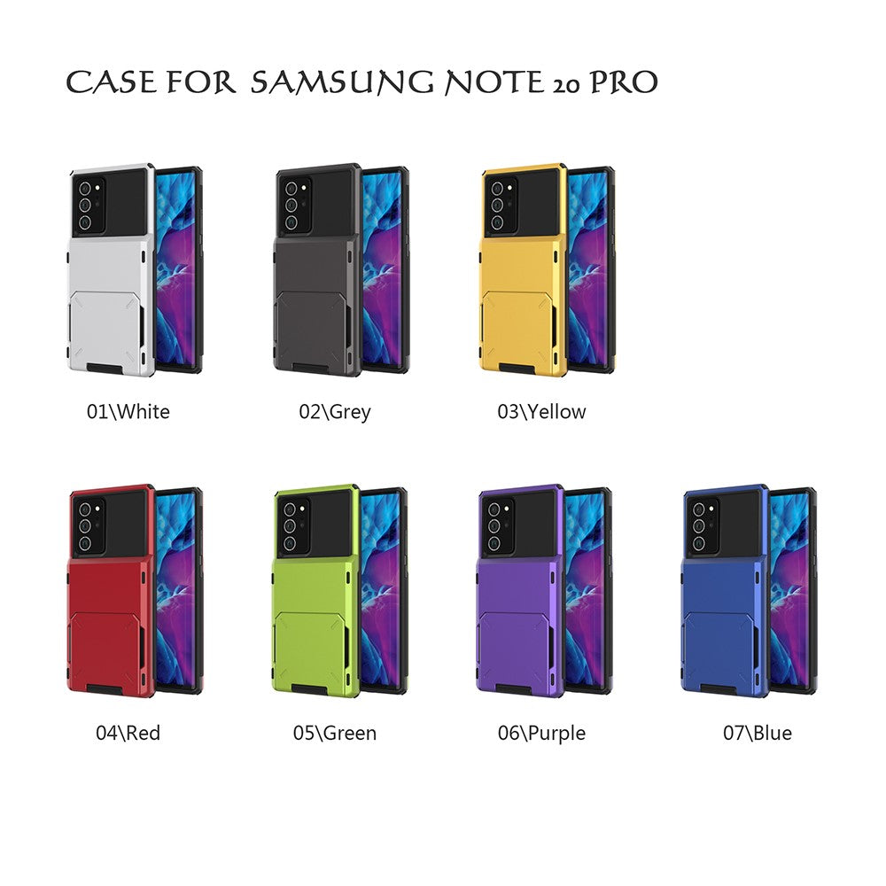 Flip Card Holder TPU+PC Hybrid Case for Samsung Galaxy Note 20 Ultra/Note 20 Ultra 5G