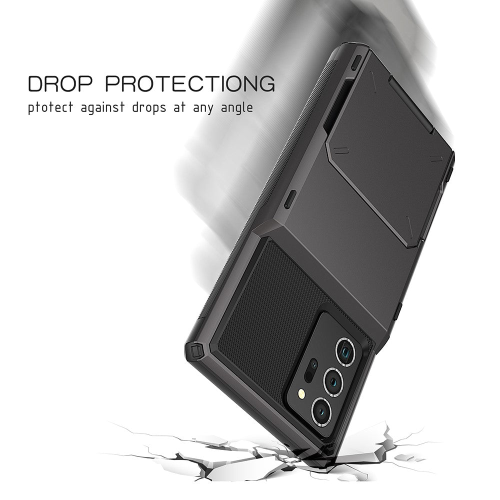 Flip Card Holder TPU+PC Hybrid Case for Samsung Galaxy Note 20 Ultra/Note 20 Ultra 5G