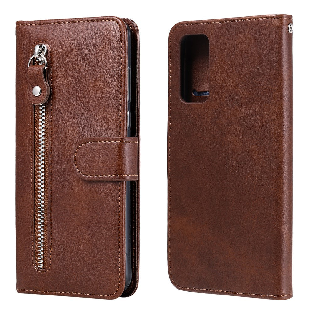Zipper Pocket Leather Wallet Stand Case for Samsung Galaxy S20 FE 4G/5G/2022/S20 Lite