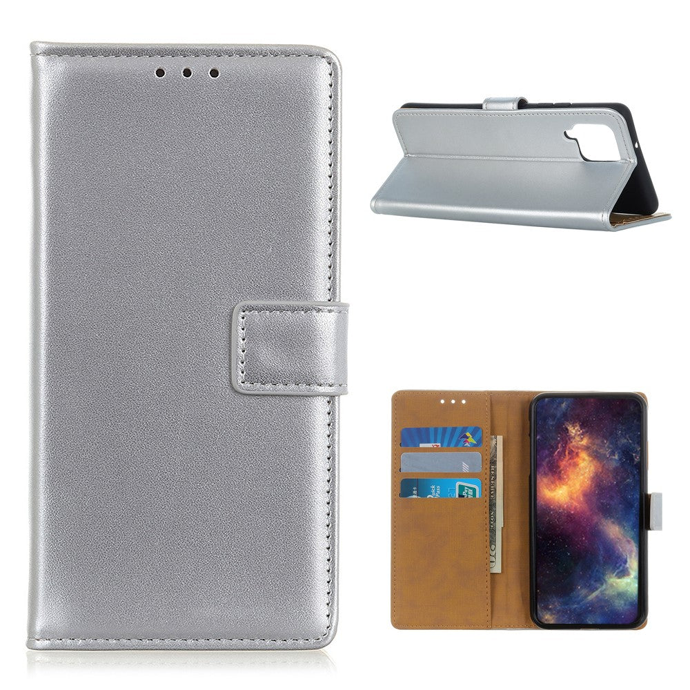 Reptåligt stötsäkert mobilfodral med plånboksfunktion och stativ i läder, magnetiskt mobilfodral till Samsung Galaxy A12