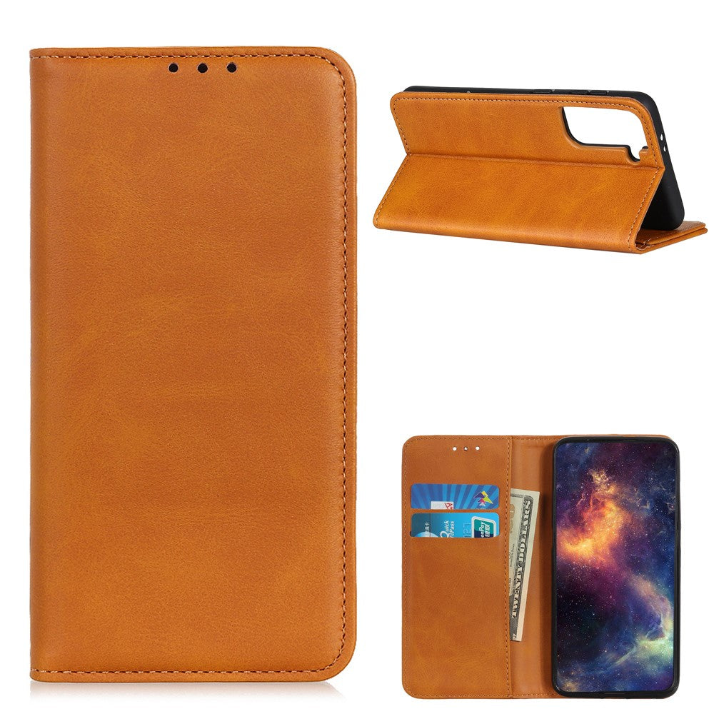 Självabsorberande splitläderfodral för Samsung Galaxy S21 5G/S21 4G