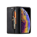 AUTSPACE A01 Series RFID Blokerende Retro Mat Pung Læder Etui til iPhone XS Max 6.5 tommer