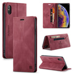 AUTSPACE A01 Series RFID Blokerende Retro Mat Pung Læder Etui til iPhone XS Max 6.5 tommer