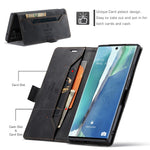 AUTSPACE A01 Series RFID Blocking Retro Matte Leather Wallet Cover for Samsung Galaxy Note20 Ultra/Note20 Ultra 5G