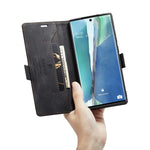 AUTSPACE A01 Series RFID Blocking Retro Matte Leather Wallet Cover for Samsung Galaxy Note20 Ultra/Note20 Ultra 5G