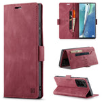 AUTSPACE A01 Series RFID Blocking Retro Matte Leather Wallet Cover for Samsung Galaxy Note20 Ultra/Note20 Ultra 5G