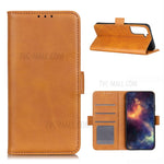 Side Absorption Protective Leather Case Shell with Wallet Stand for Samsung Galaxy S21 5G/S21 4G