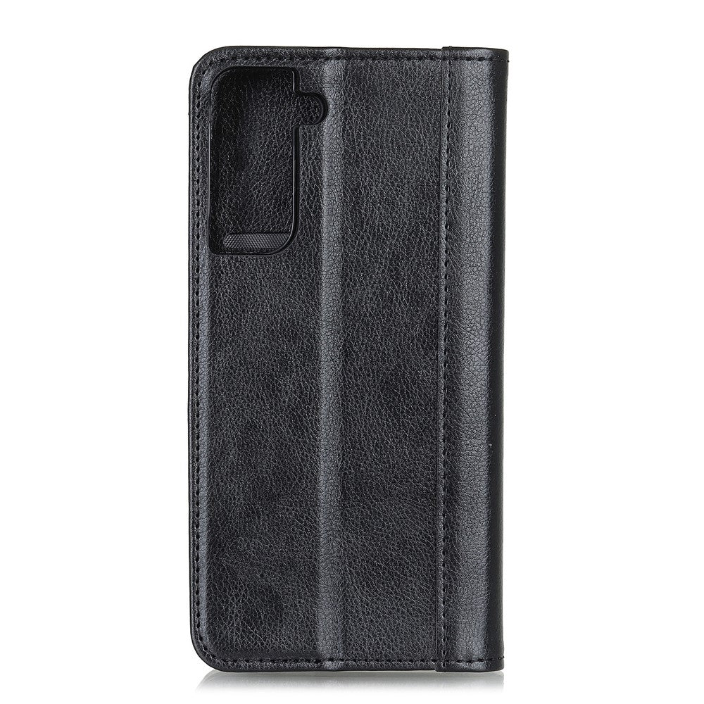 Auto-absorbed Litchi Grain Shell for Samsung Galaxy S21 5G/S21 4G Wallet Split Leather Cover