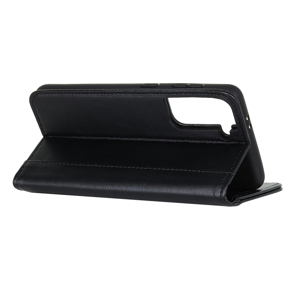 Auto-absorbed Litchi Grain Shell for Samsung Galaxy S21 5G/S21 4G Wallet Split Leather Cover
