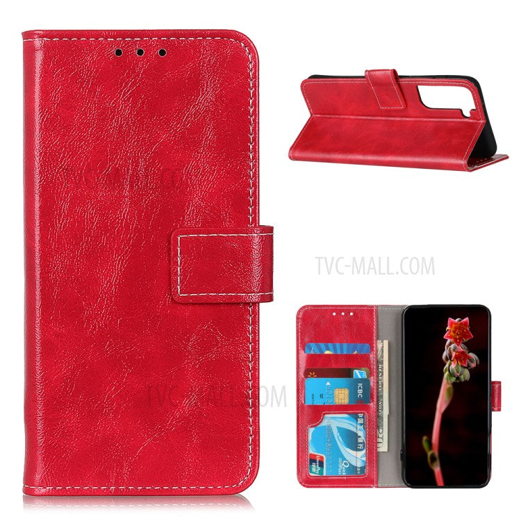 Crazy Horse Texture Leather Retro Style Phone Protective Shell for Samsung Galaxy S21 5G/S21 4G