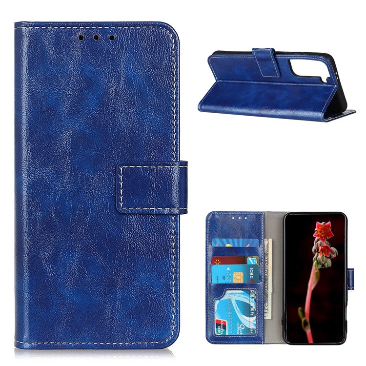 Crazy Horse Texture Leather Retro Style Phone Protective Shell for Samsung Galaxy S21 5G/S21 4G