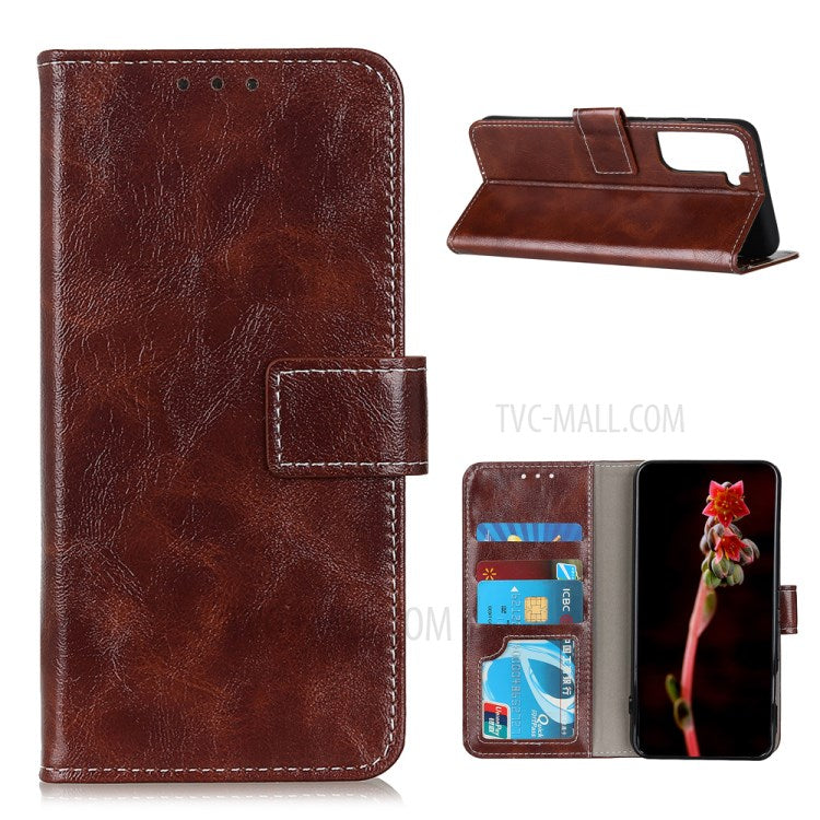 Crazy Horse Texture Leather Retro Style Phone Protective Shell for Samsung Galaxy S21 5G/S21 4G