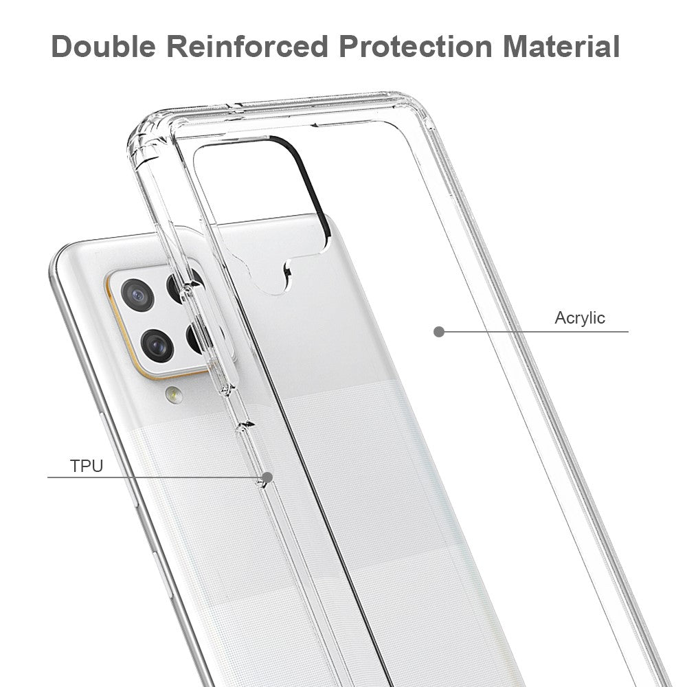 Anti-Scratch Hard Acrylic Back + Soft TPU Edge Super Slim Crystal Clear Hybrid Case for Samsung Galaxy A42 5G